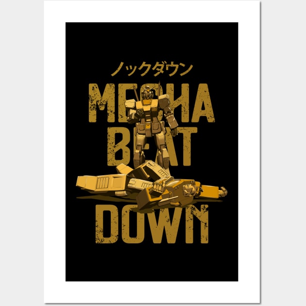 Knockout Mecha Beatdown (Gold Edition) Wall Art by manoystee